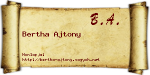 Bertha Ajtony névjegykártya