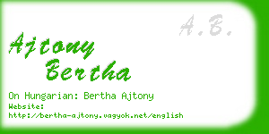 ajtony bertha business card